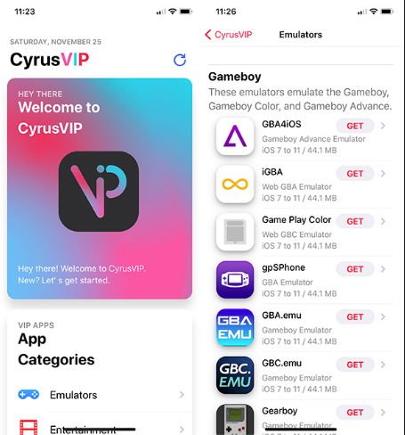 Cyrus VIP Installer Apps List on iPhone/iPad