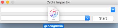 Drag Greeng0blin to Cydia Impactor
