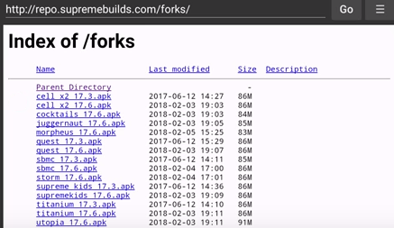 Find apk files in fork folder