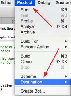 Xcode Product to destination