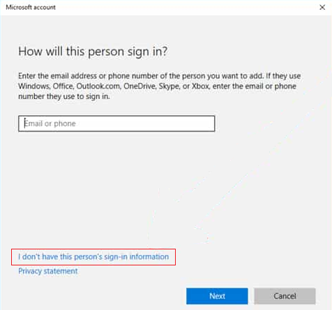 add user without any Microsoft id