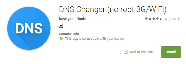 DNS Changer application