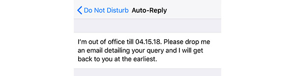 Do not disturb auto reply on iOS
