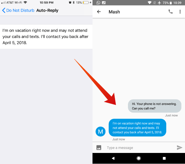 Auto reply on iPhone for messages and calls
