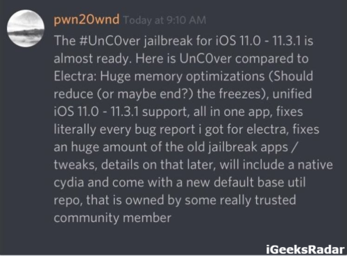 unC0ver-jailbreak-pwn20wnd-released
