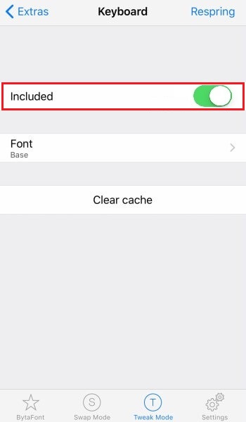 Change Fonts on iPhone using BytaFont 3 for iOS 11-11.4 Beta 4 - Enable the Included Switch in Keyboard Settings.  