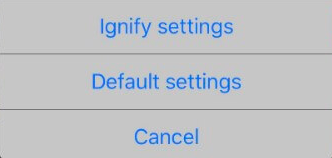 ignify settings on iOS