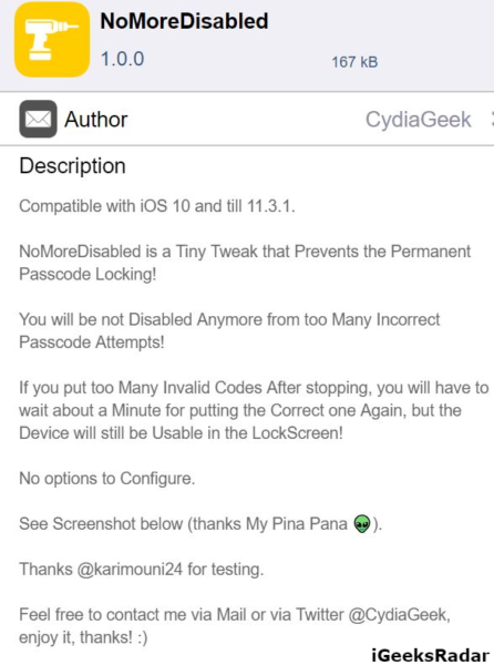 NoMoreDisabled iOS Prevent Permanent Locking
