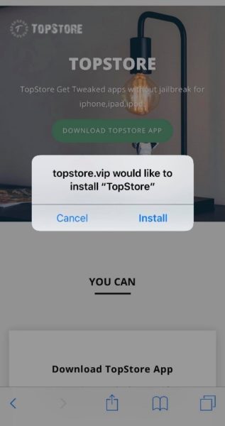 Install TopStore iOS