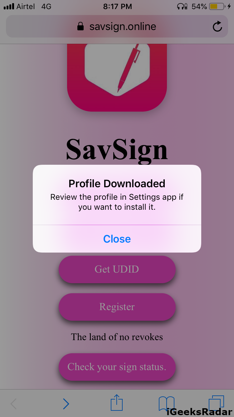 savsign-install-profile-ios