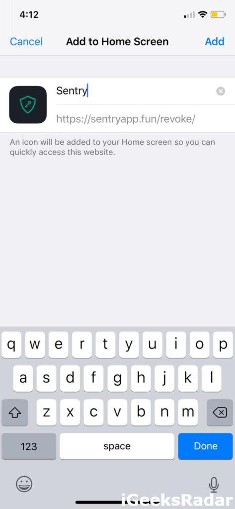 sentry-add-home-screen-ios