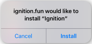 Ignition App Install on iOS