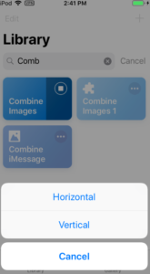 Siri Shortcut Image Merging
