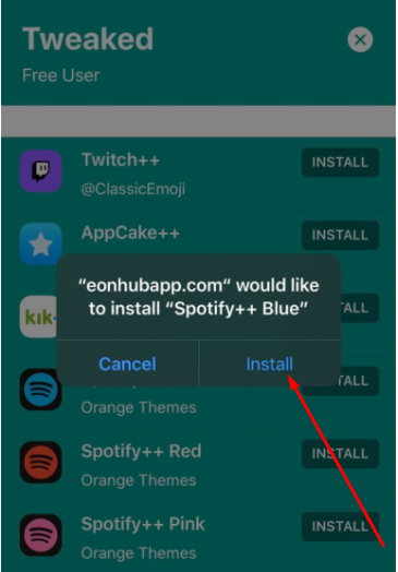 Install Spotify++ on iOS - EonHub App