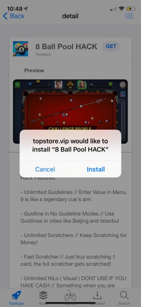 8 Ball Pool Hack on iOS for Free STEPS