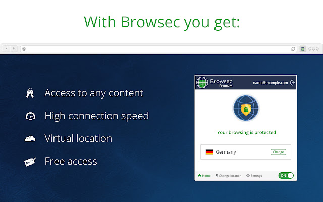 Browsersec with built-in VPN - Private browser for Android